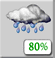 Rain. Chance for Measurable Precipitation 80% Rain. Chance for Measurable Precipitation 80%